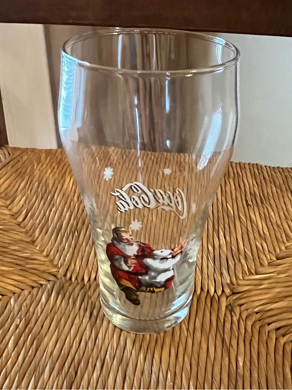 Vintage 1997 Coca-Cola Christmas Santa & Polar Bear Glass 16oz